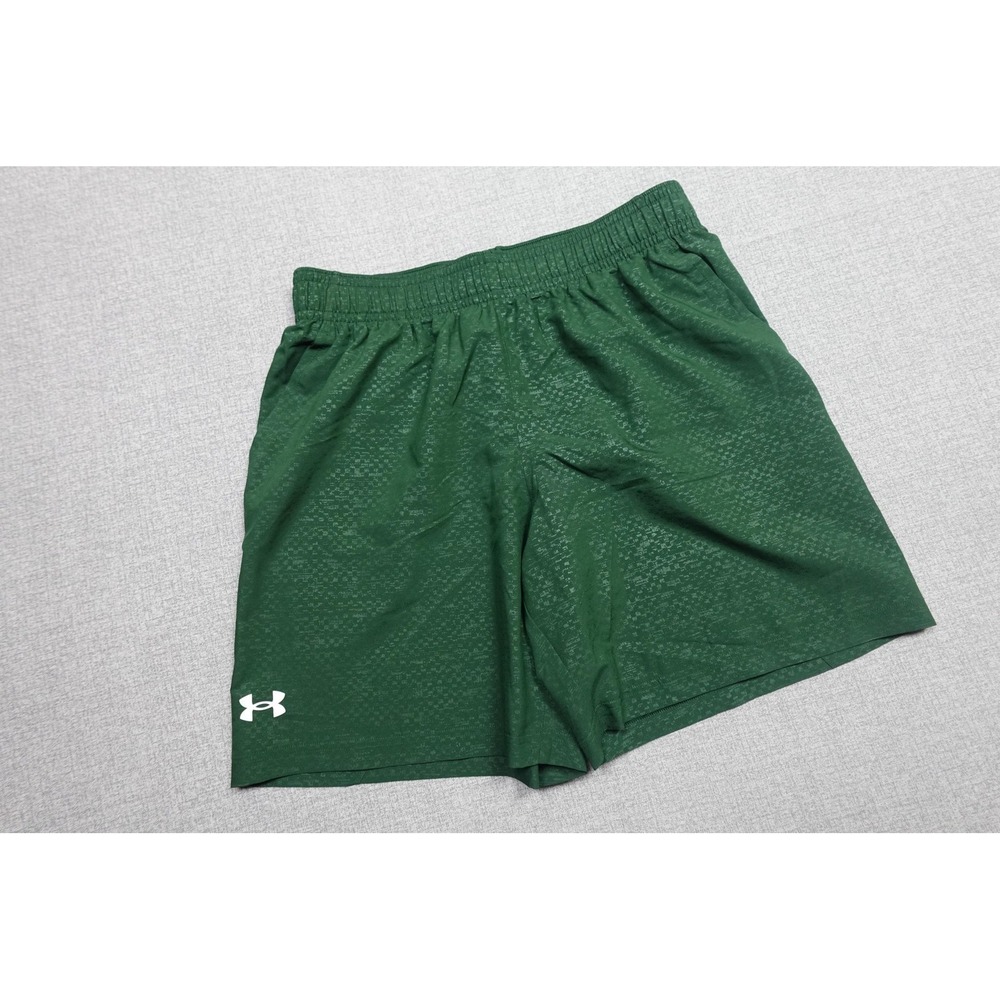 Under Armour Woven Emboss Shorts Mens Large Green Athletic 9 Inseam Lightweight